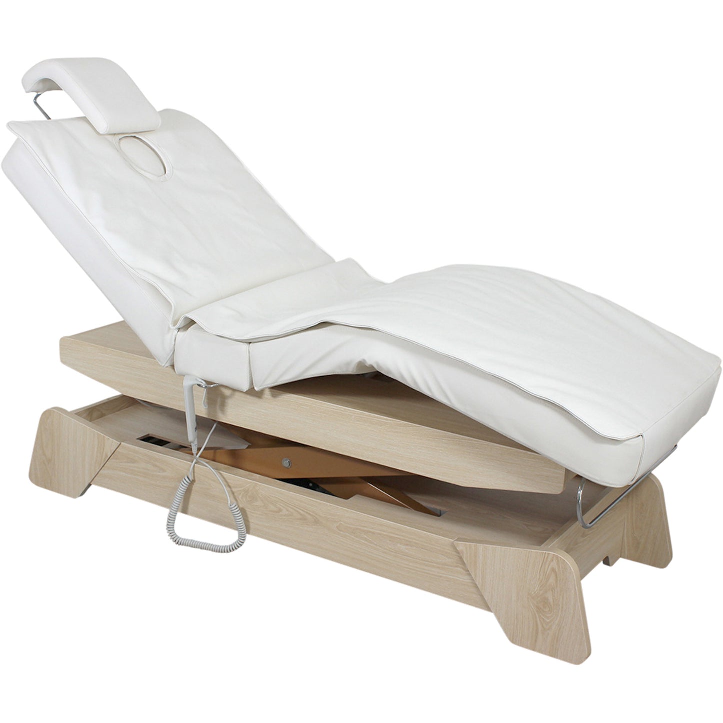 Massageliege Wellnessliege weiß / wood 030208