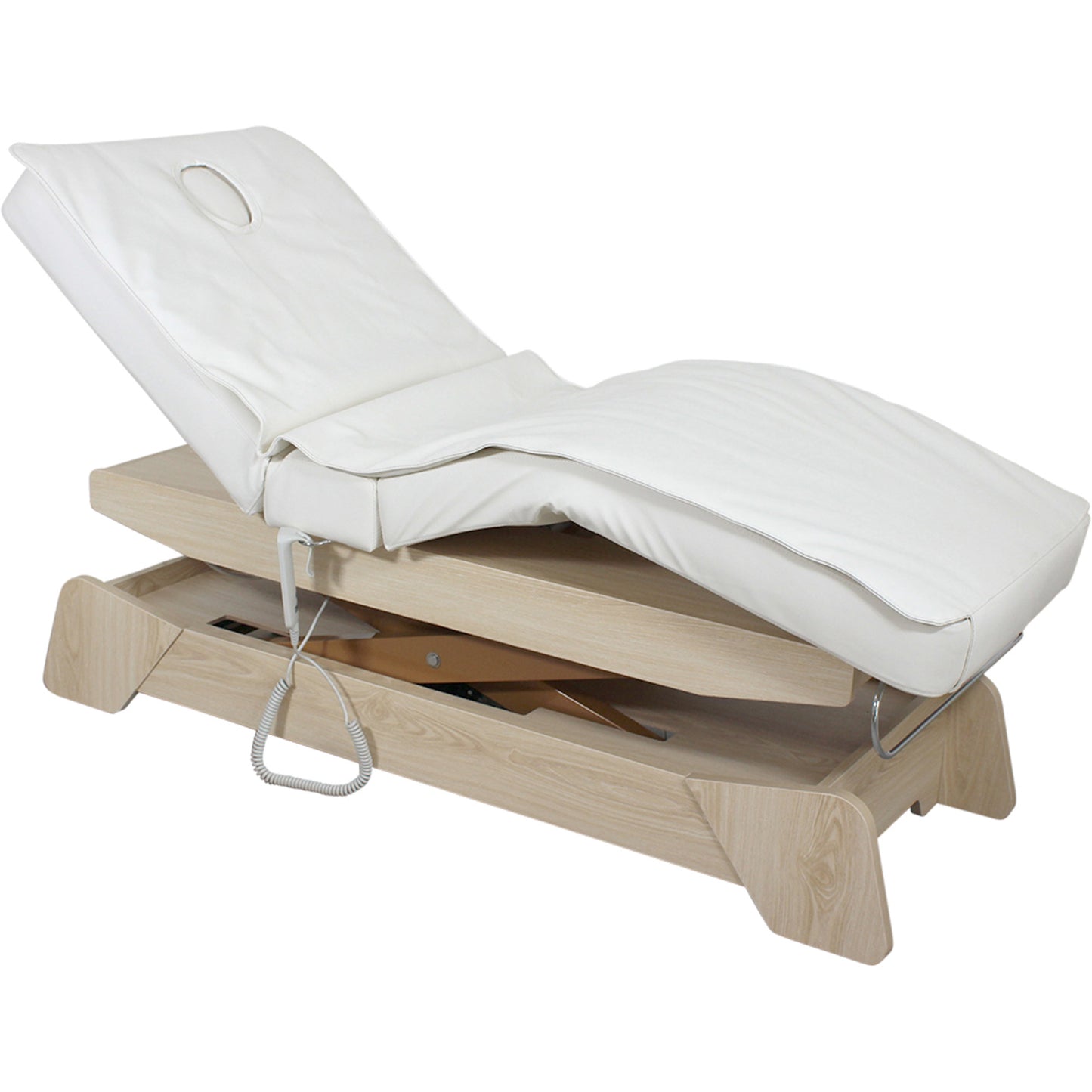 Massageliege Wellnessliege weiß / wood 030208