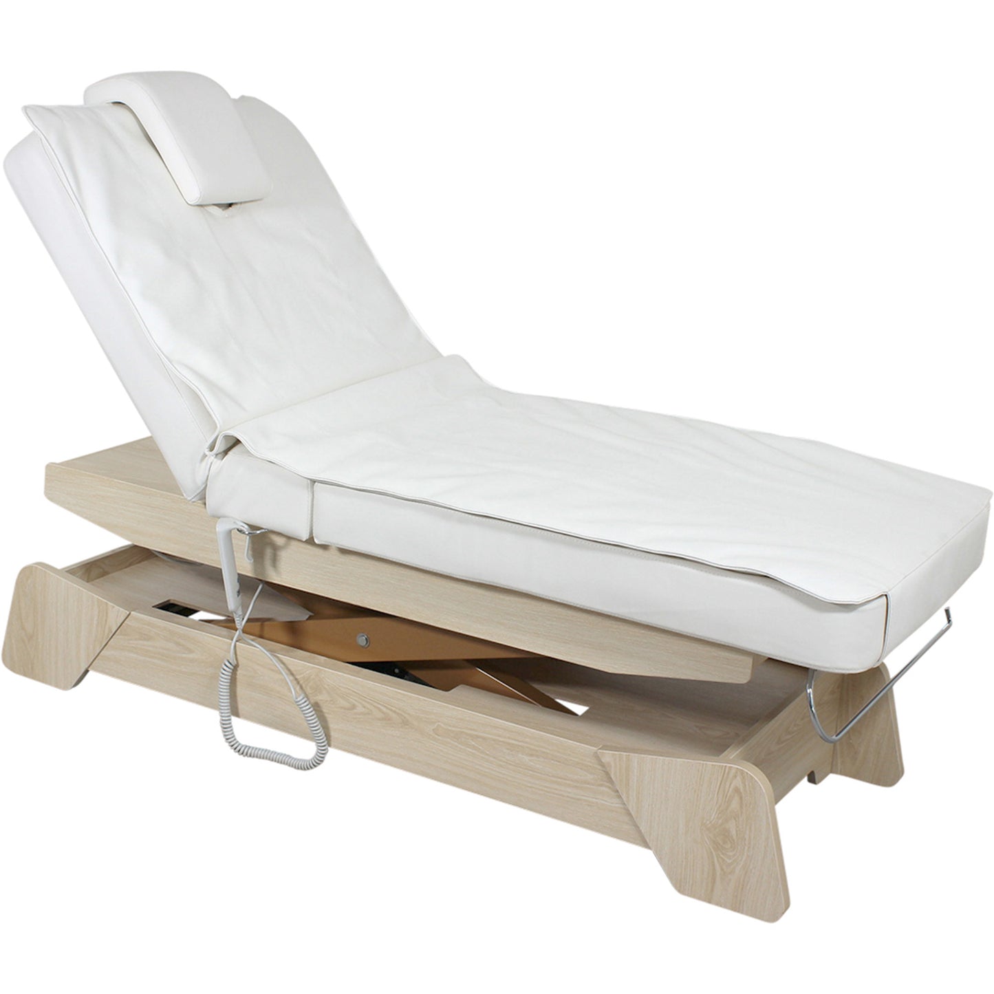 Massageliege Wellnessliege weiß / wood 030208