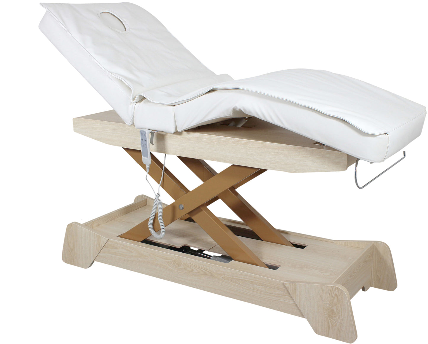 Massageliege Wellnessliege weiß / wood 030208
