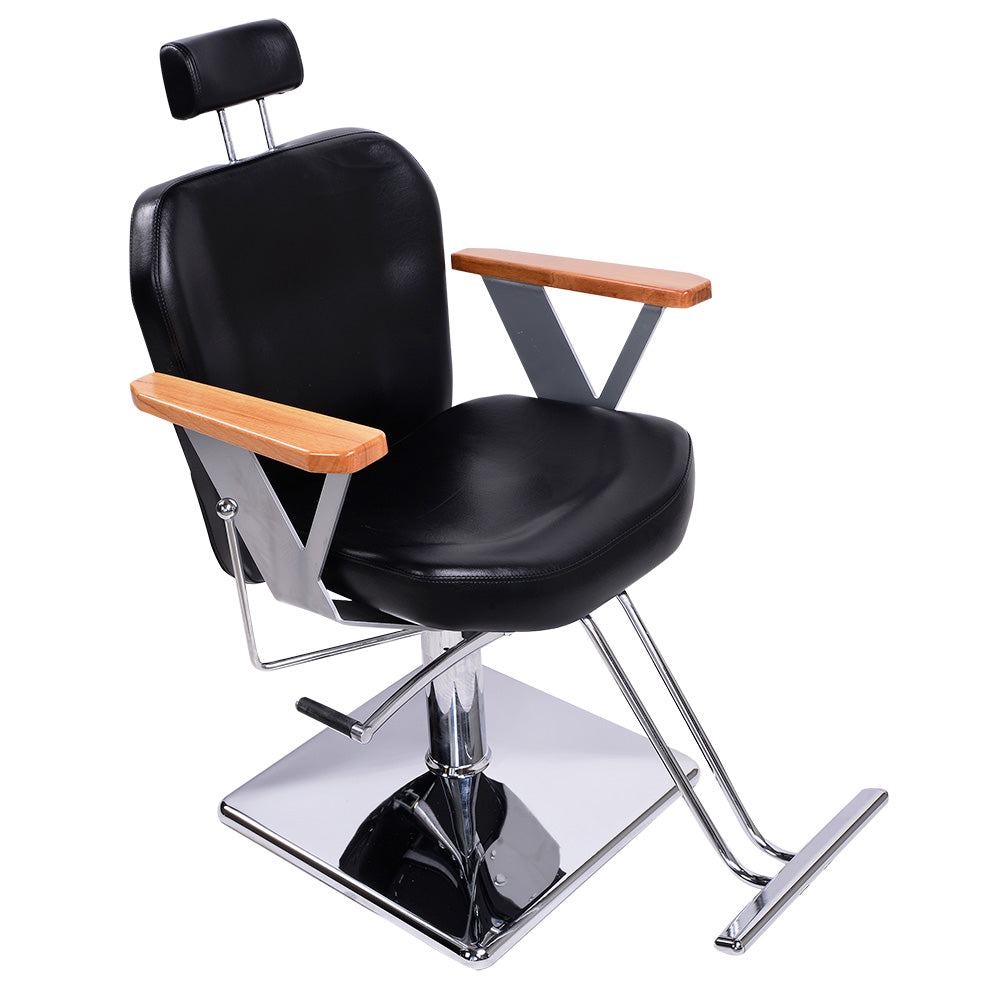 Friseurstuhl schwarz mit verstellbare Rückenlehne 205527a