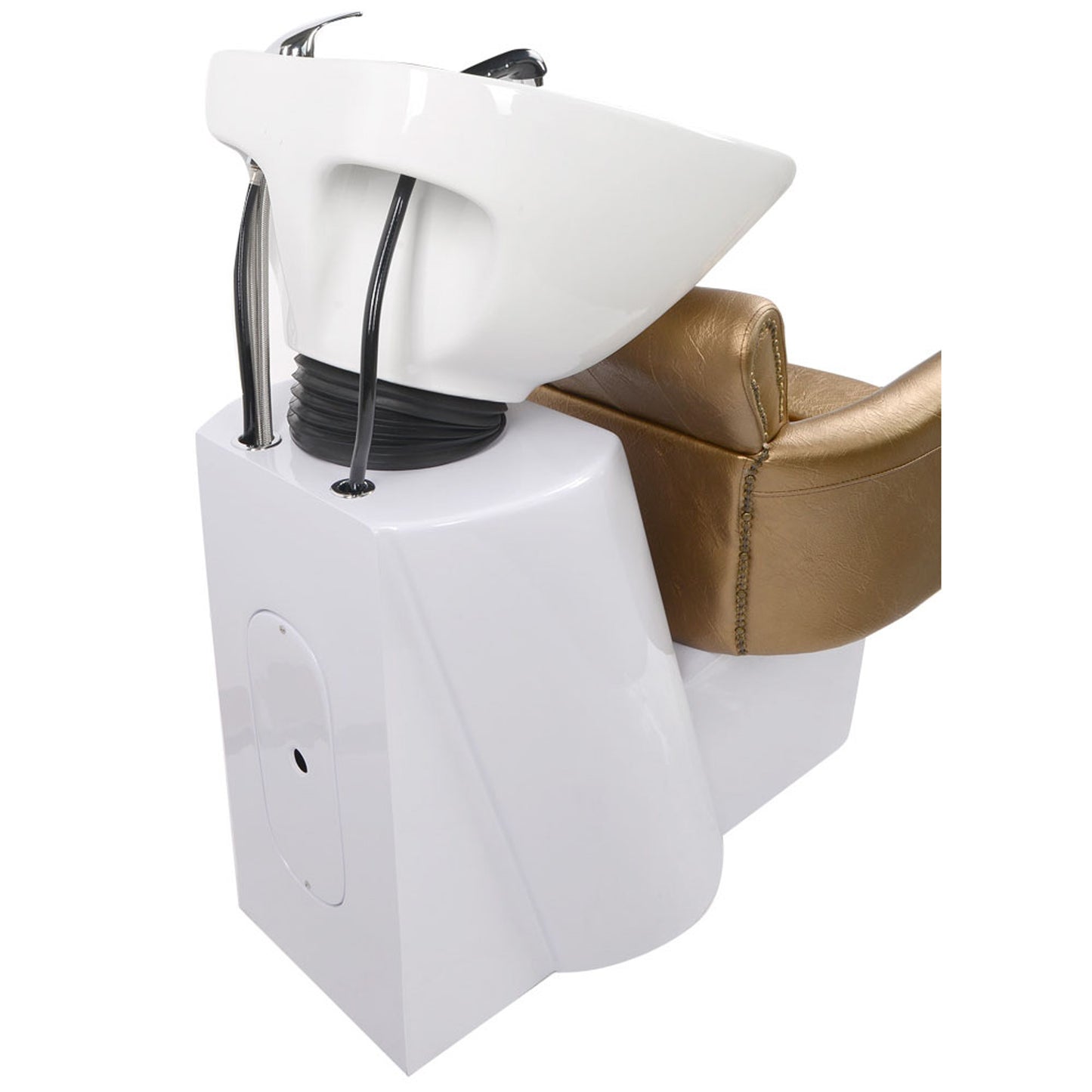 Friseurwaschsessel Rückwärtswaschsessel weiß / gold 250183