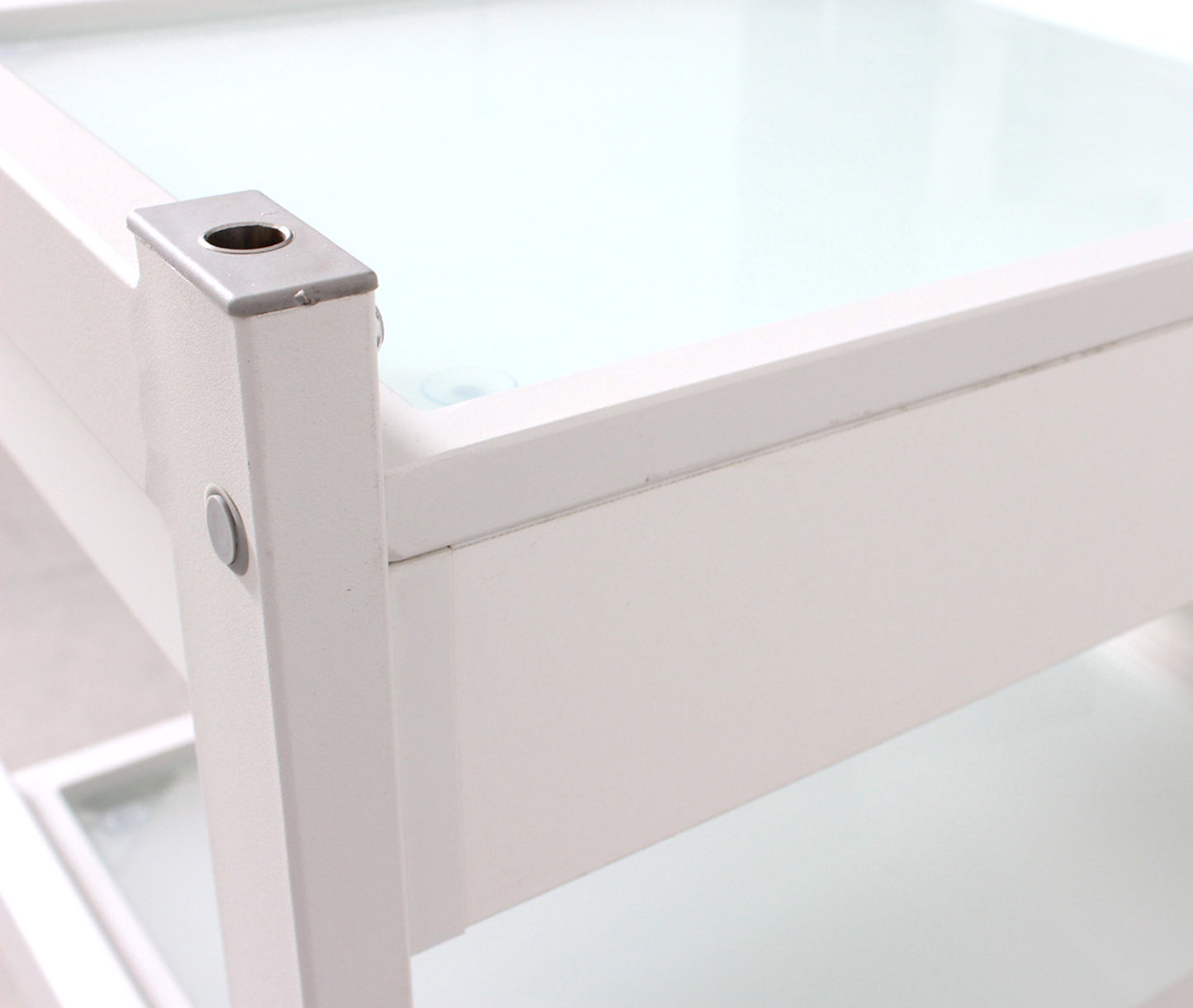 Beistelltisch weiß mit Universalhalterung für Lupenlampe T06038