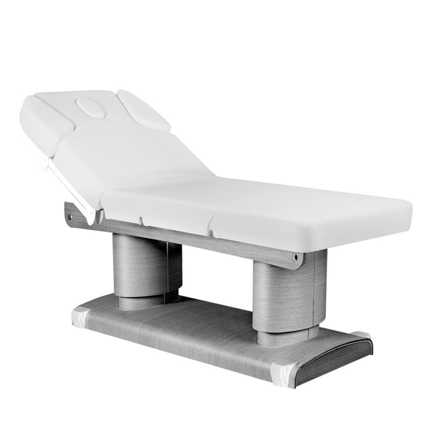 Massageliege Grau / Weiß mit 4 Motoren Heizung und Memory 023838H