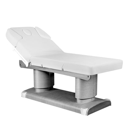 Massageliege Grau / Weiß mit 4 Motoren Heizung und Memory 023838H