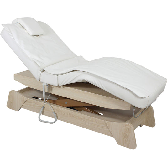 Massageliege Wellnessliege weiß / wood 030208