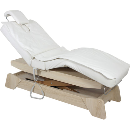 Massageliege Wellnessliege weiß / wood 030208