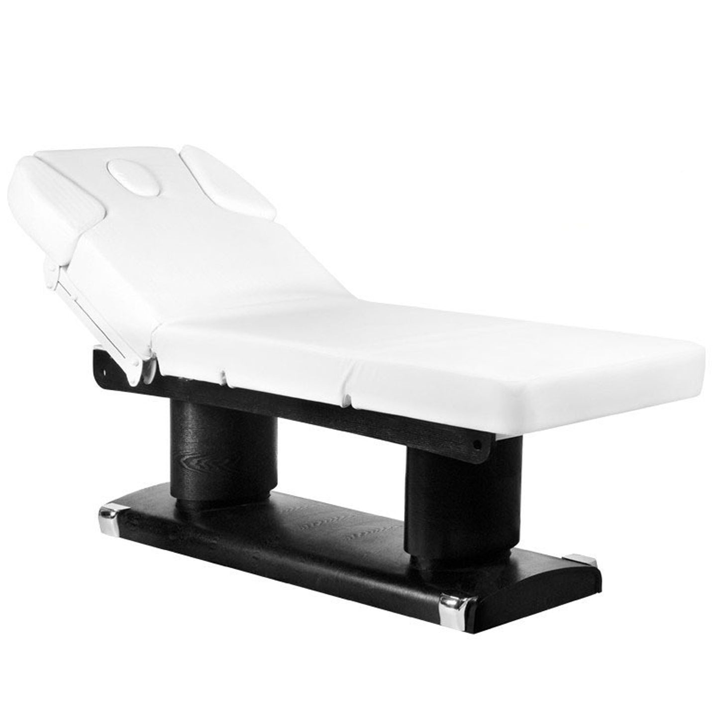 Massageliege Schwarz / Weiß mit 4 Motoren Heizung & Memory 053838H