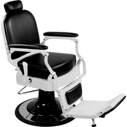 Barber Herrenstuhl Friseurstuhl schwarz / weiß 205030