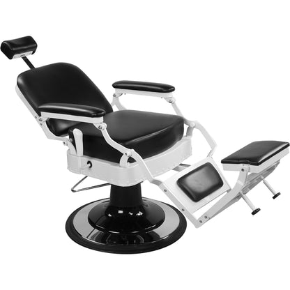 Barber Herrenstuhl Friseurstuhl schwarz / weiß 205030