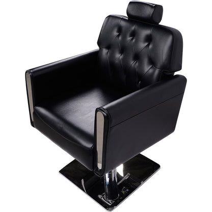 Friseurstuhl schwarz mit verstellbare Rückenlehne 205486a