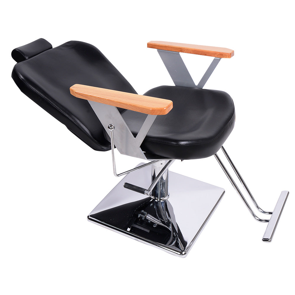 Friseurstuhl schwarz mit verstellbare Rückenlehne 205527a