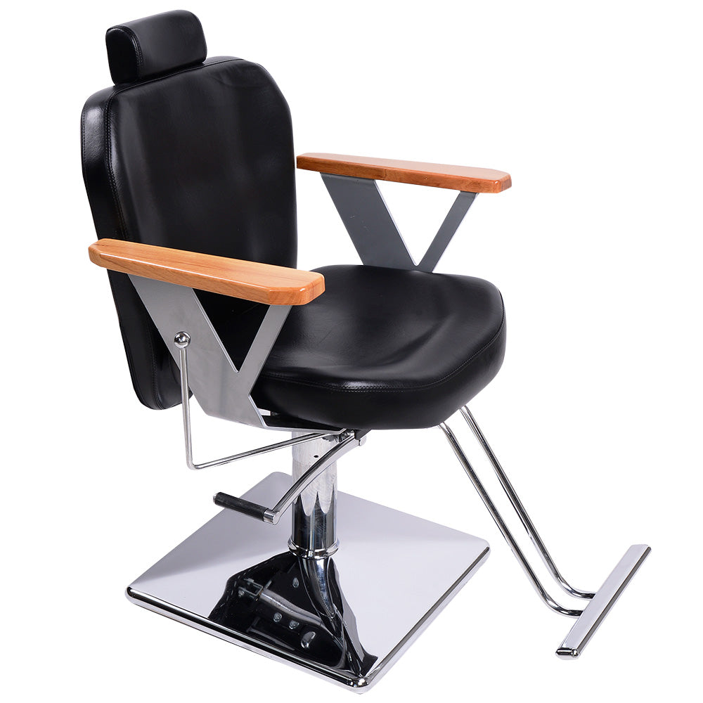 Friseurstuhl schwarz mit verstellbare Rückenlehne 205527a