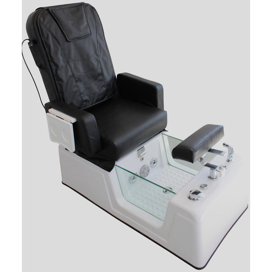Fußpflegesessel elektrisch mit Rückenmassagefunktion schwarz / weiß F052310