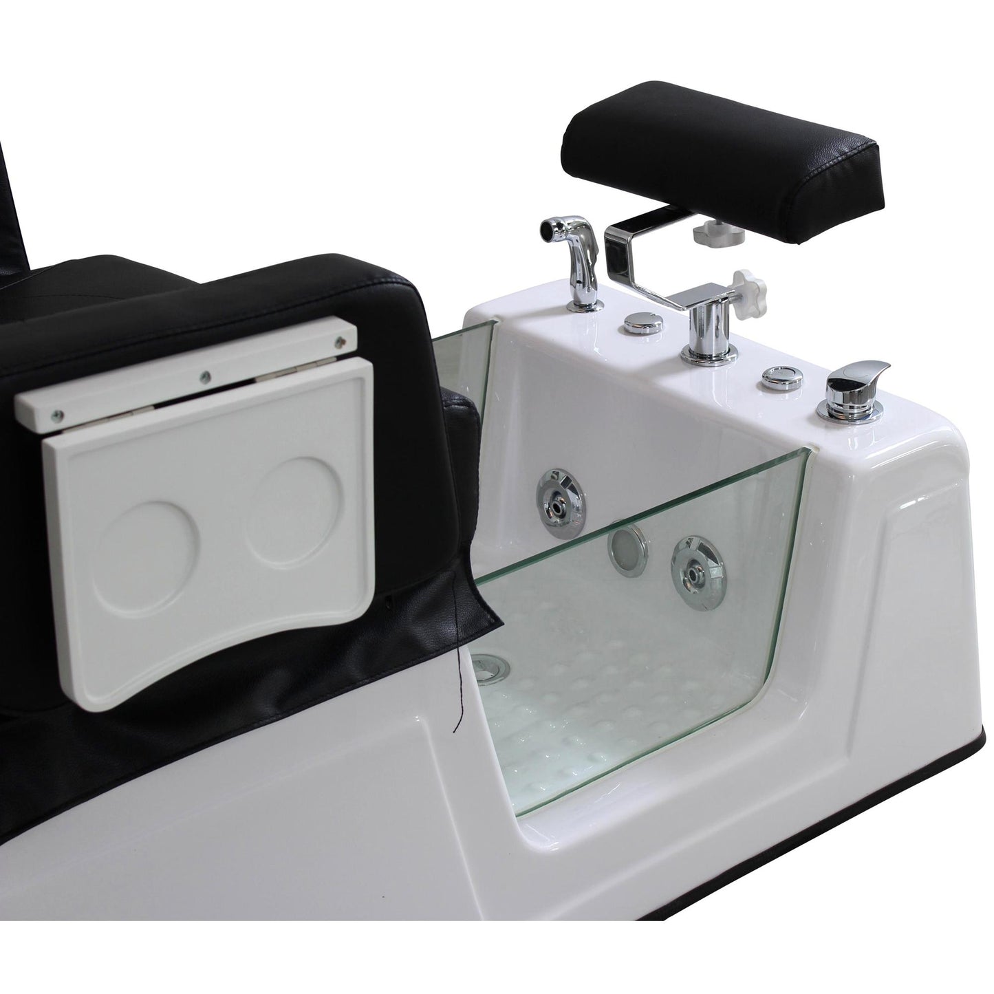Fußpflegesessel elektrisch mit Rückenmassagefunktion schwarz / weiß F052310