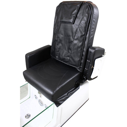 Fußpflegesessel elektrisch mit Rückenmassagefunktion schwarz / weiß F052310