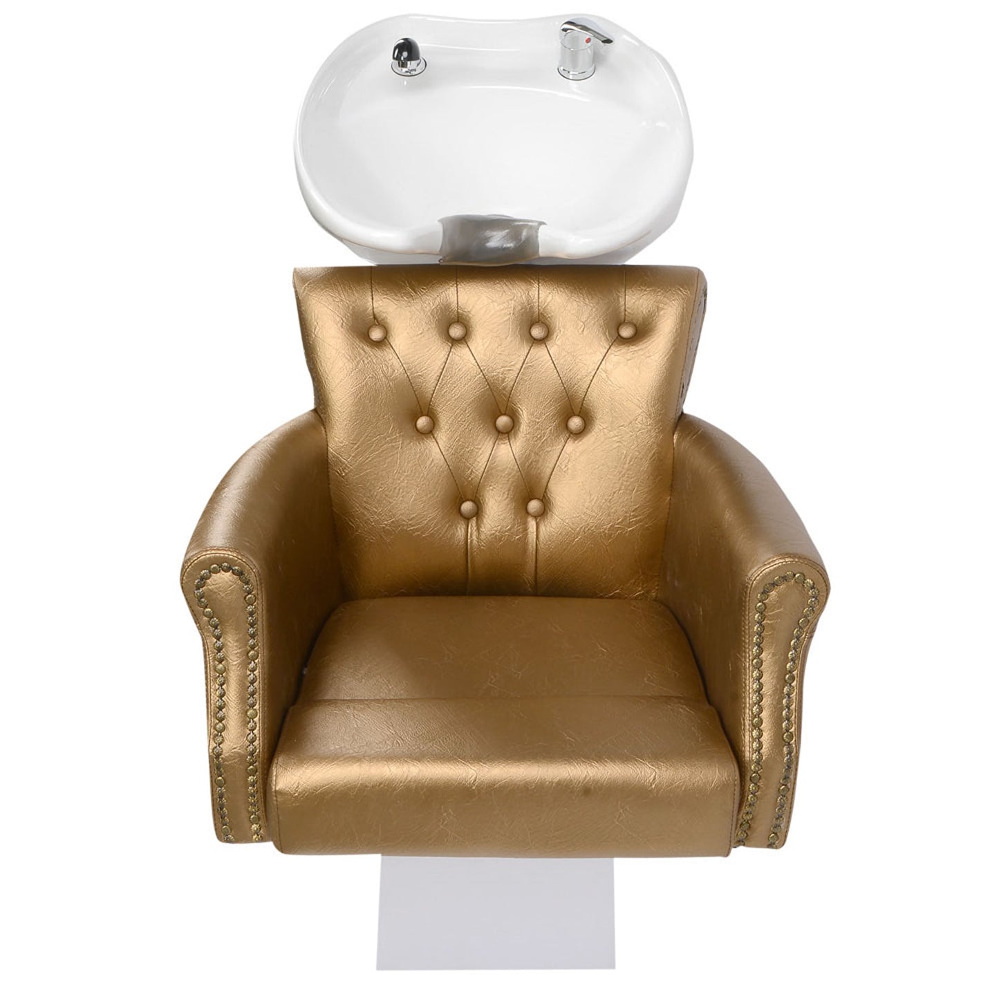 Friseurwaschsessel Rückwärtswaschsessel weiß / gold 250183