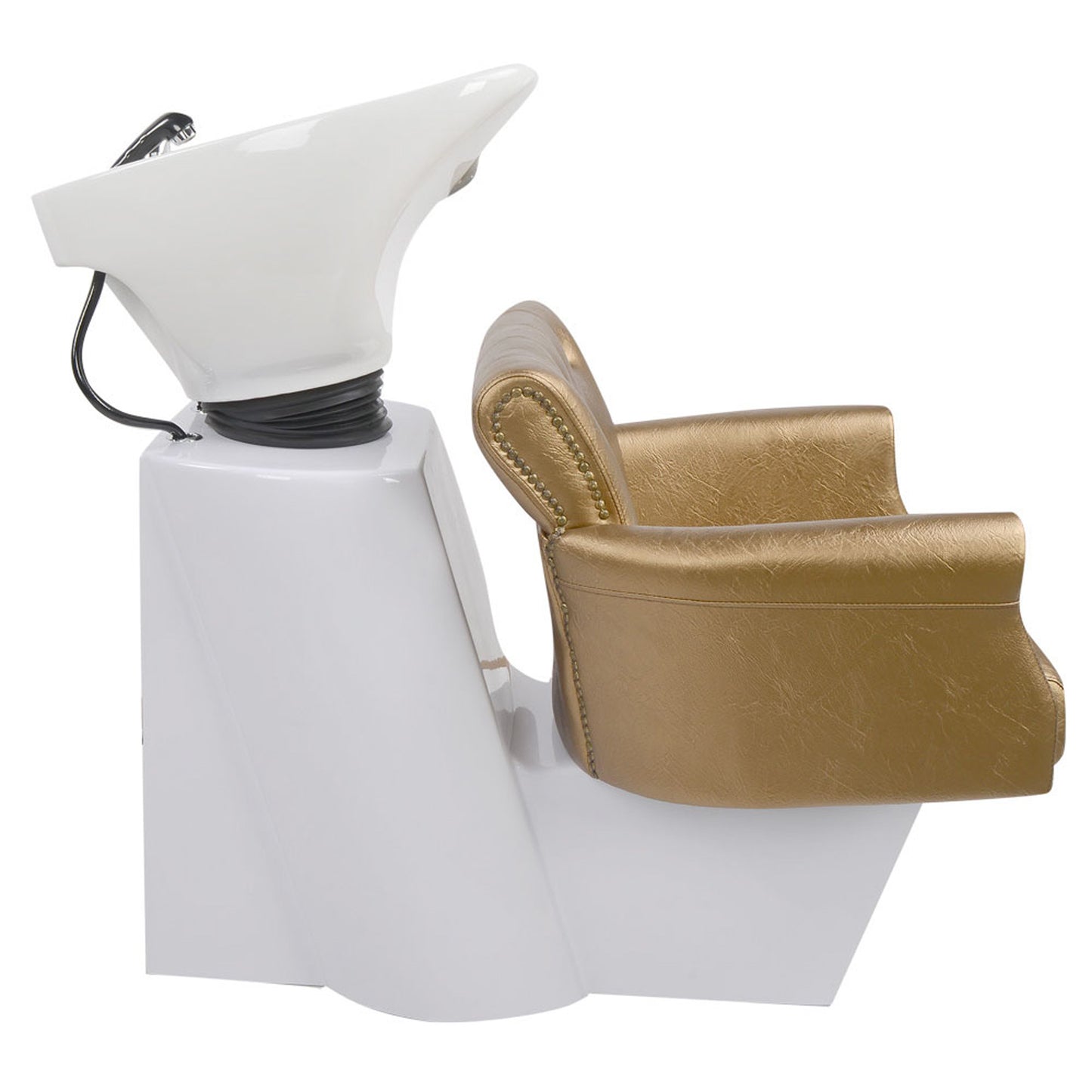 Friseurwaschsessel Rückwärtswaschsessel weiß / gold 250183