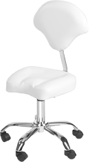 Arbeitshocker Weiss mit Rückenlehne A03610a