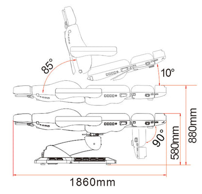 Kosmetikliege weiß mit 4 Motoren, Heizung L02246H