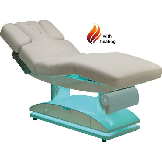 Massageliege Weiß mit Heizung & LED 4 Motoren L02255HL