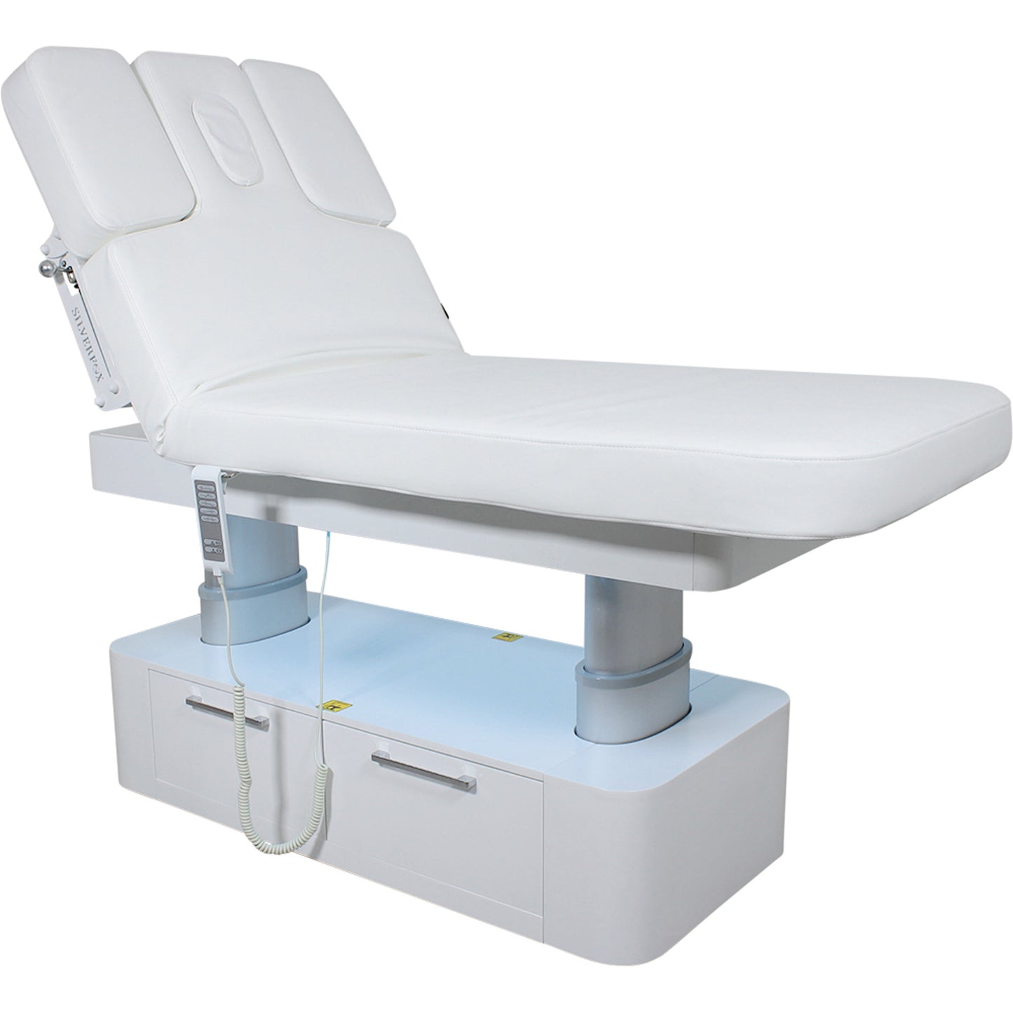 Massageliege Weiß mit 4 Motoren, Heizung & LED L02283H