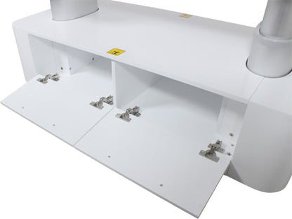 Massageliege Weiß mit 4 Motoren, Heizung & LED L02283H
