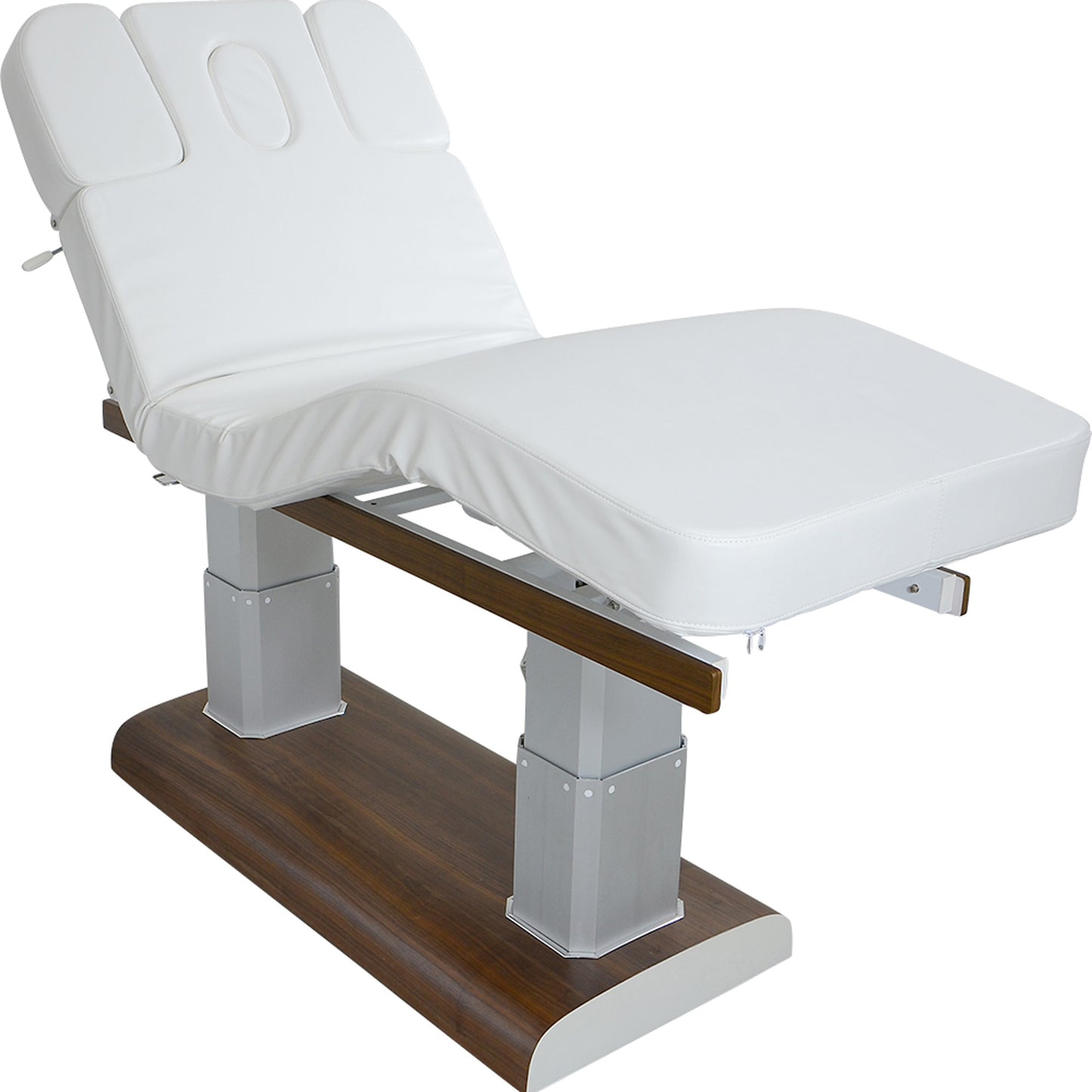 Massageliege Braun / Weiß mit 4 Motoren L36684a