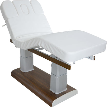 Massageliege Braun / Weiß mit 4 Motoren L36684a