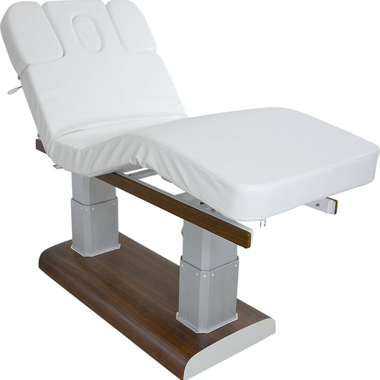 Massageliege Braun / Weiß mit 4 Motoren L36684a