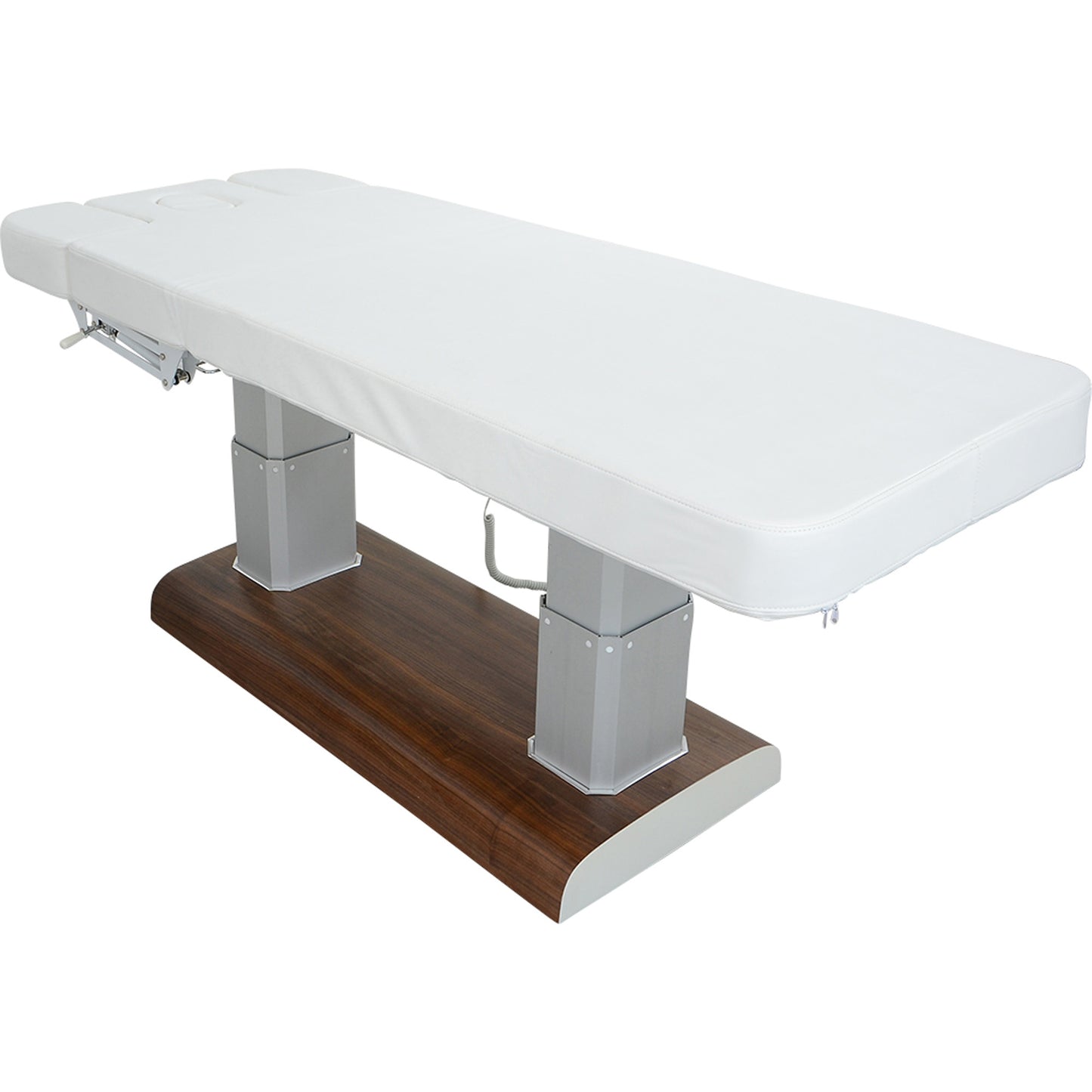 Massageliege Braun / Weiß mit 4 Motoren L36684a