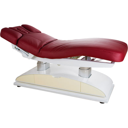Massageliege Weinrot mit Heizung & LED 4 Motoren L62255HL