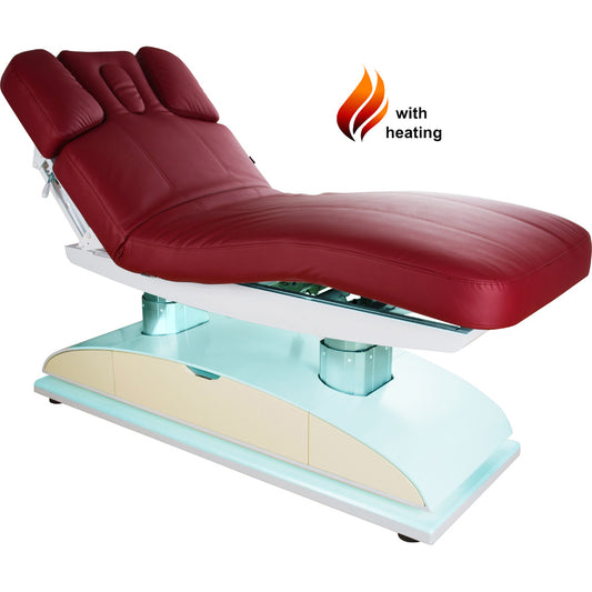 Massageliege Weinrot mit Heizung & LED 4 Motoren L62255HL