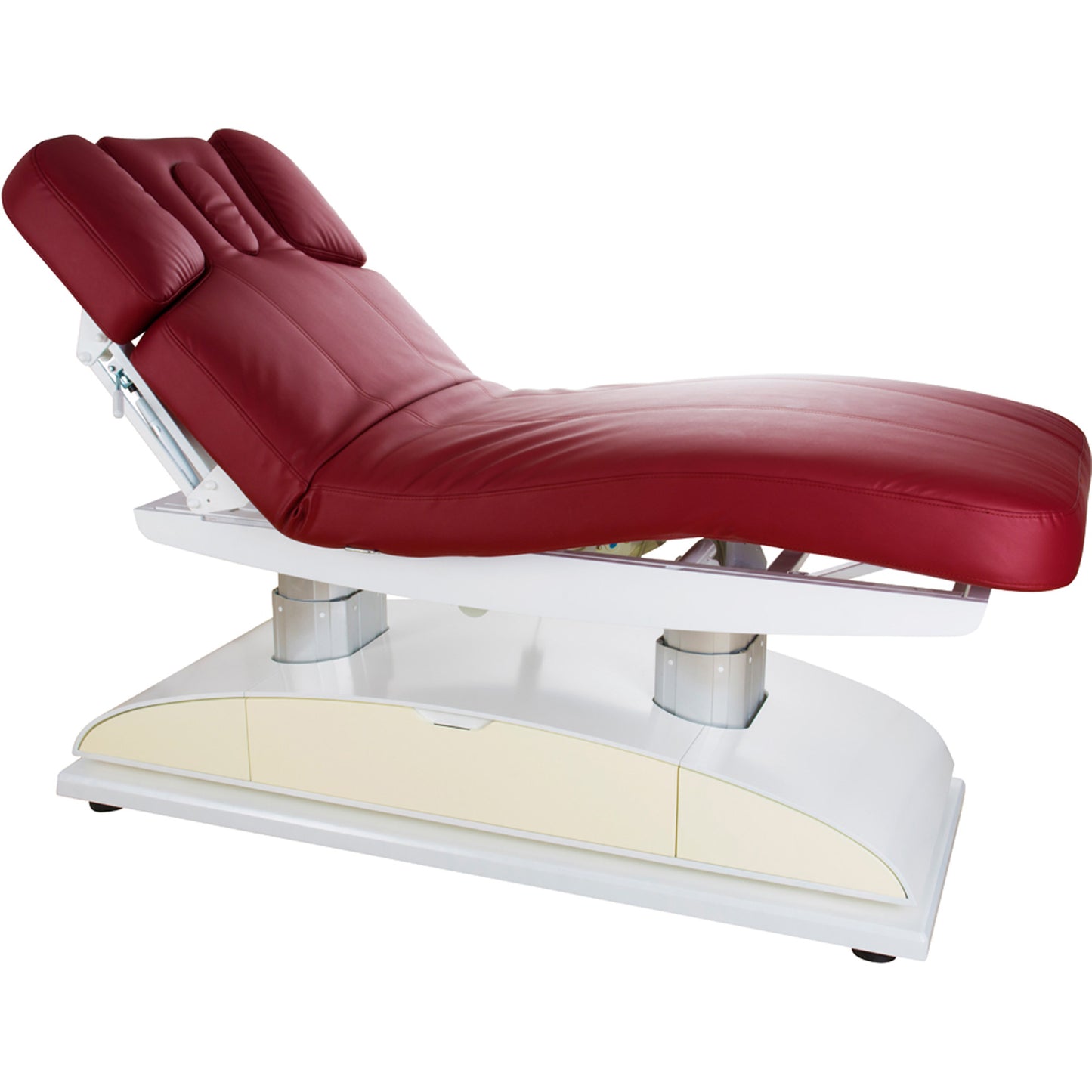 Massageliege Weinrot mit Heizung & LED 4 Motoren L62255HL