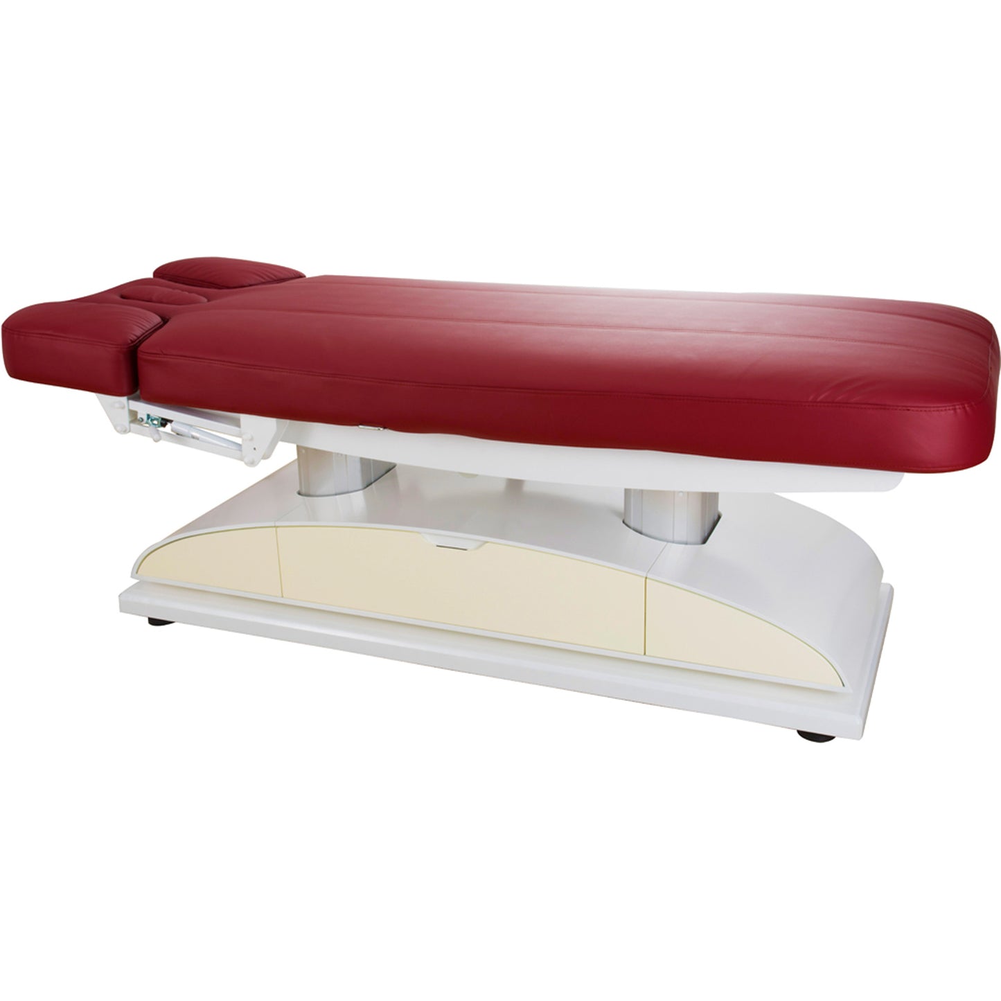 Massageliege Weinrot mit Heizung & LED 4 Motoren L62255HL