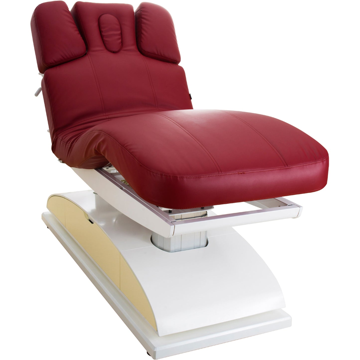 Massageliege Weinrot mit Heizung & LED 4 Motoren L62255HL