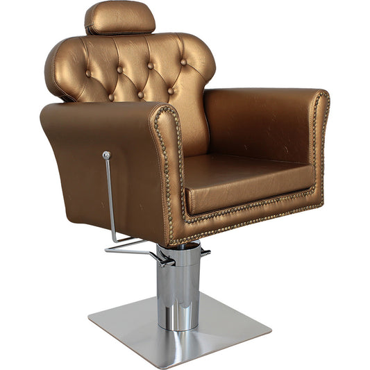 Friseurstuhl mit verstellbarer Rückenlehne bronze s35920