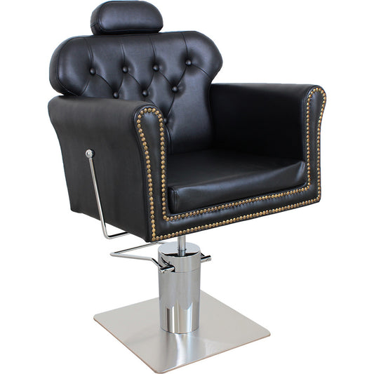 Friseurstuhl mit verstellbarer Rückenlehne schwarz s55920