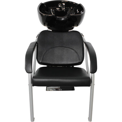Friseurwaschsessel Rückwärtswaschsessel schwarz w50215