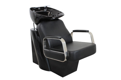 Friseurwaschsessel Rückwärtswaschsessel schwarz w50216