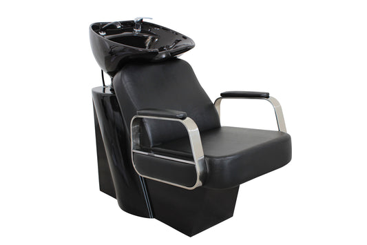 Friseurwaschsessel Rückwärtswaschsessel schwarz w50216