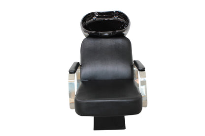 Friseurwaschsessel Rückwärtswaschsessel schwarz w50216