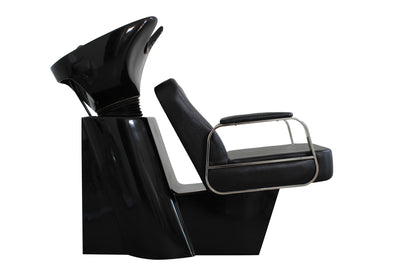 Friseurwaschsessel Rückwärtswaschsessel schwarz w50216