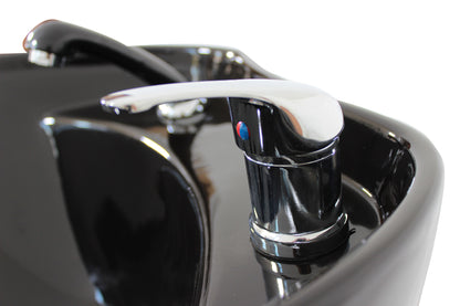 Friseurwaschsessel Rückwärtswaschsessel schwarz w50216