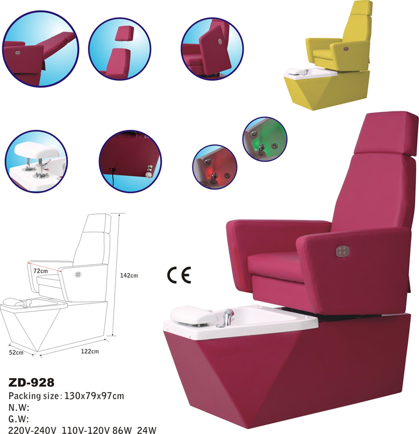 Pedikürsessel Pedikürstuhl schwarz p54128 (p50928)